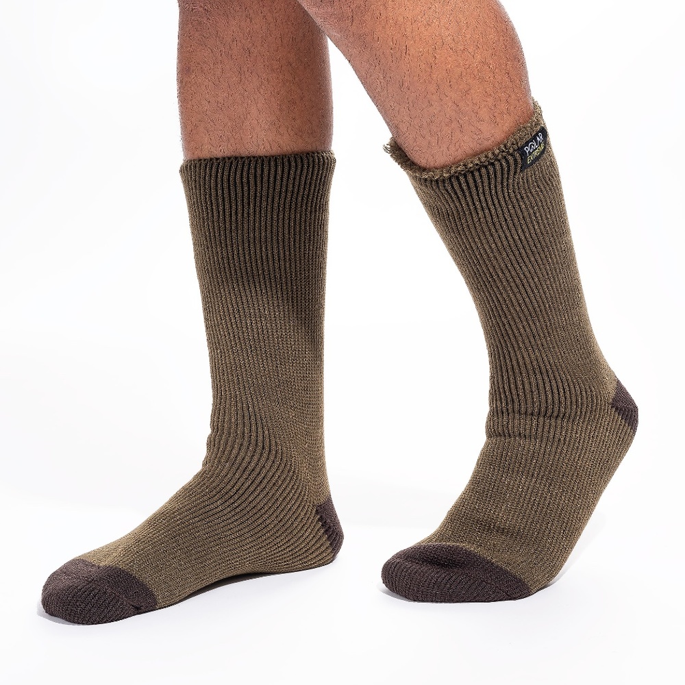 Men’s Olive Colorblock Insulated Thermal Winter Socks